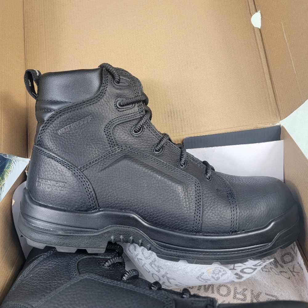 Rockport Work Composite Toe Waterproof Leather Work Boots Mens 12 NEW